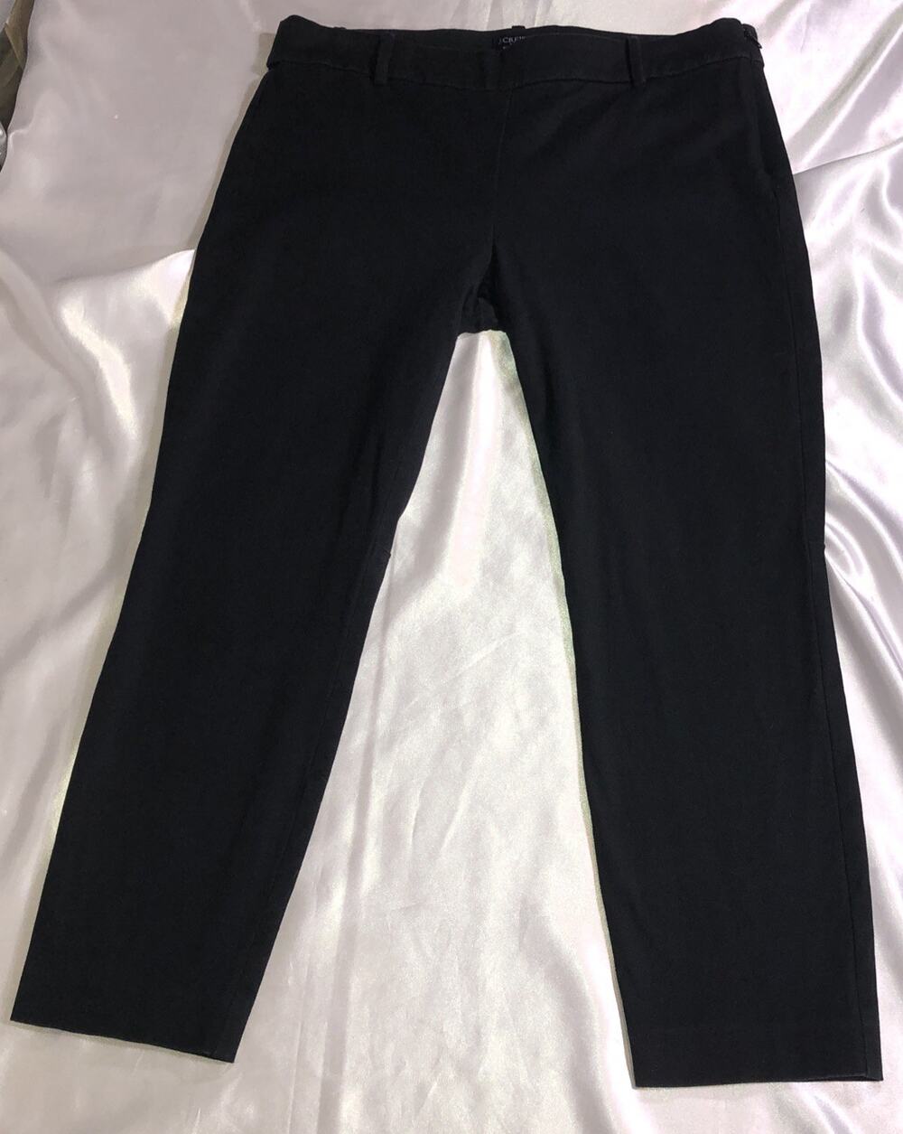 J Crew Winnie Pants Business Cropped Tapered Black Side Zipper Womens Sz 12